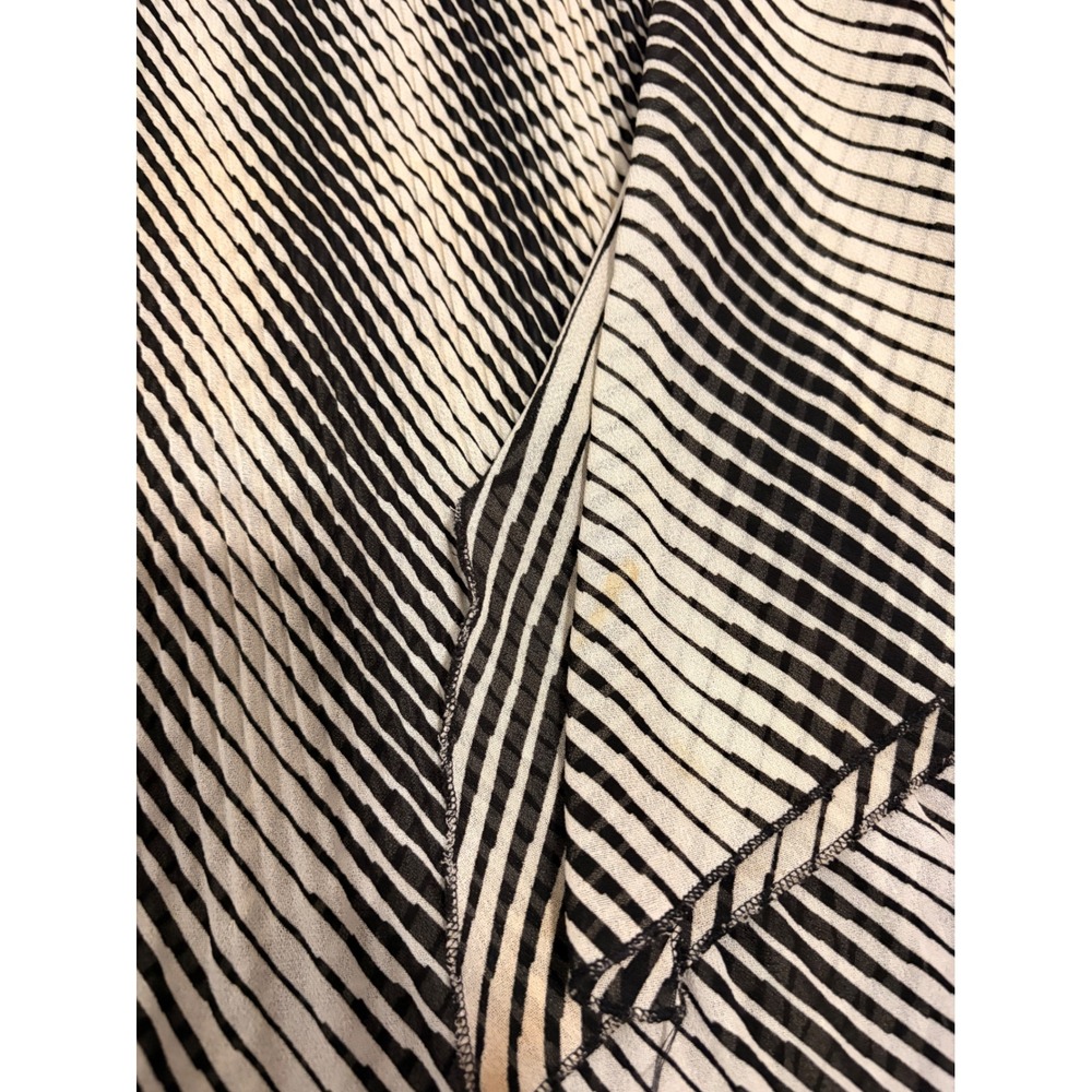 MKM Designs Black White Striped Pleated Tunic with Flowy Flared Angel Sleeve - Picture 8 of 11